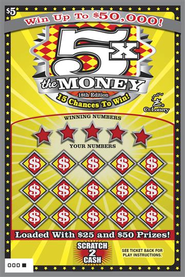 5X The Money 18th Edition scratch ticket — sample view