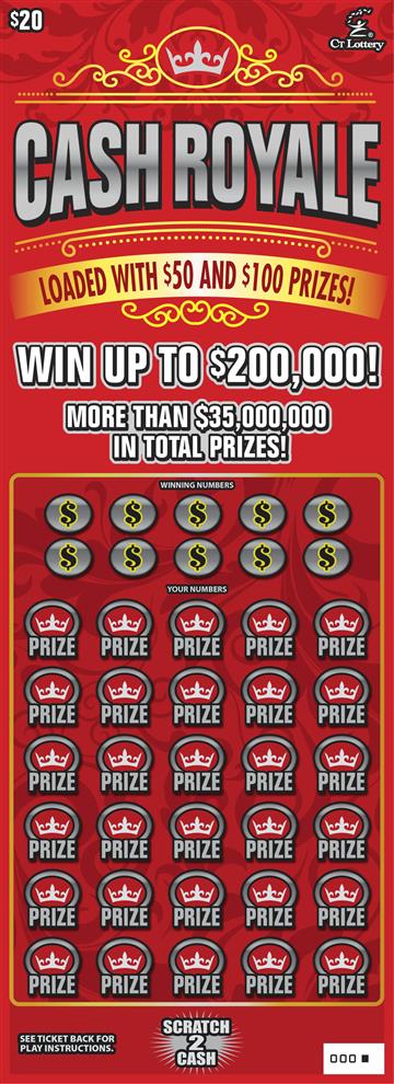 Cash Royale scratch ticket — sample view
