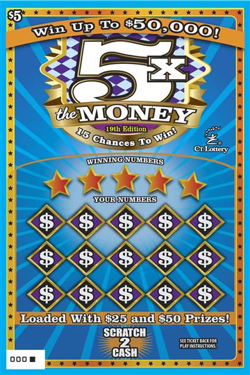 5X The Money 19th Edition scratch ticket — sample view