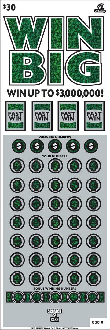 WIN BIG scratch ticket — sample view