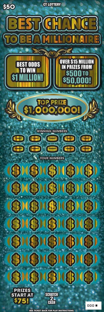 Best Chance To Be A Millionaire scratch ticket — sample view