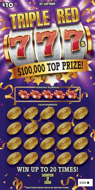 Triple Red 777s scratch ticket — sample view