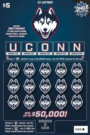 UCONN® scratch ticket — sample view