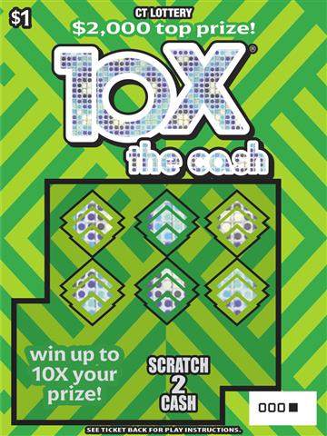 10X® THE CASH scratch ticket — sample view