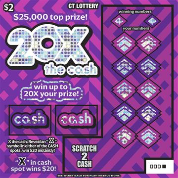 20X the cash scratch ticket — sample view