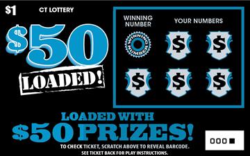 $50 Loaded! scratch ticket — sample view