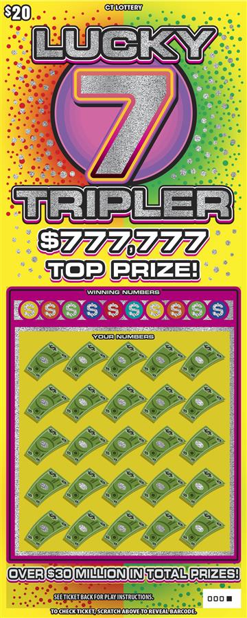 Lucky 7 Tripler scratch ticket — sample view