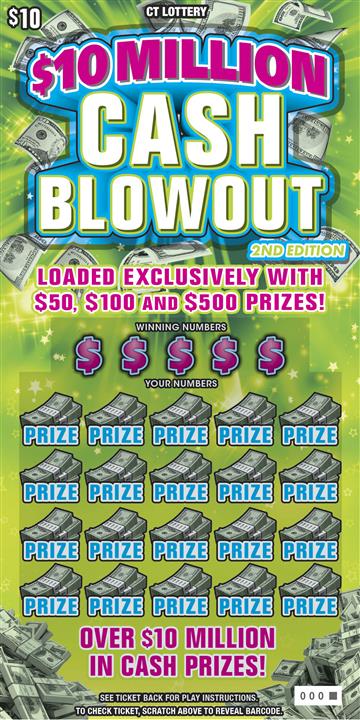 $10 Million Cash Blowout 2nd Edition scratch ticket — sample view